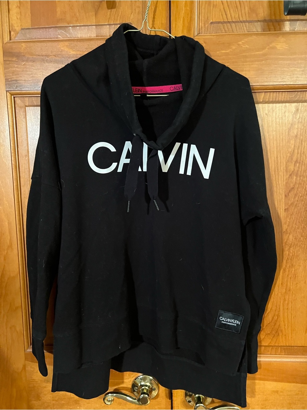Calvin Klein Performance Black Hoodie with Red Trim